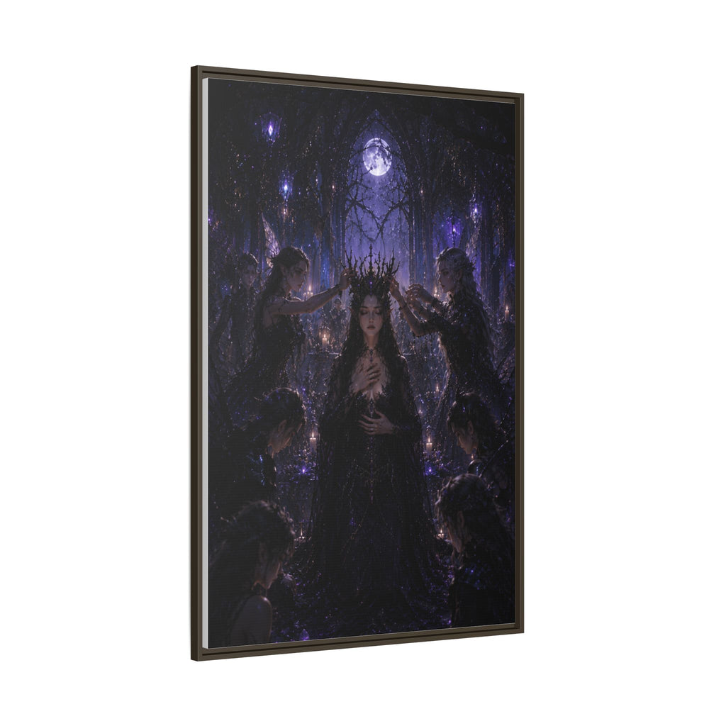 Gothic Moon Queen Framed Canvas Print
