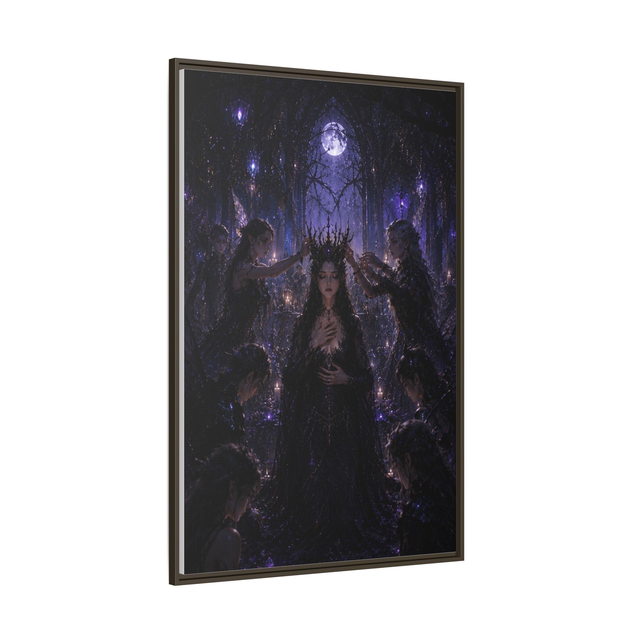 Gothic Moon Queen Framed Canvas Print
