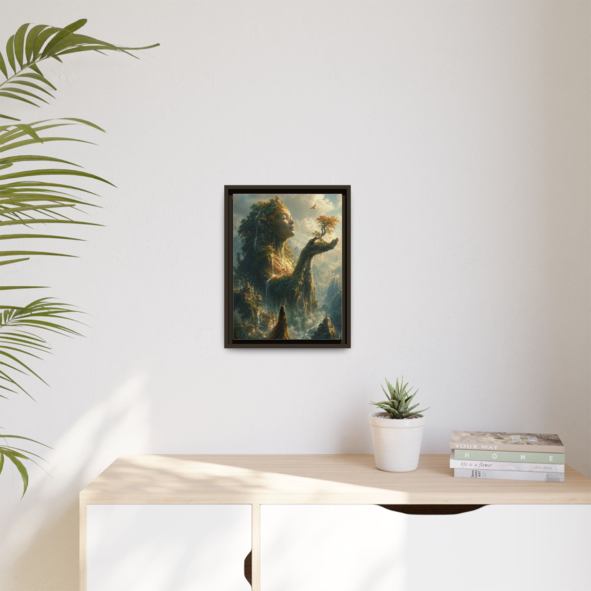 Framed Matte Canvas - Earth Goddess Fantasy Wall Art