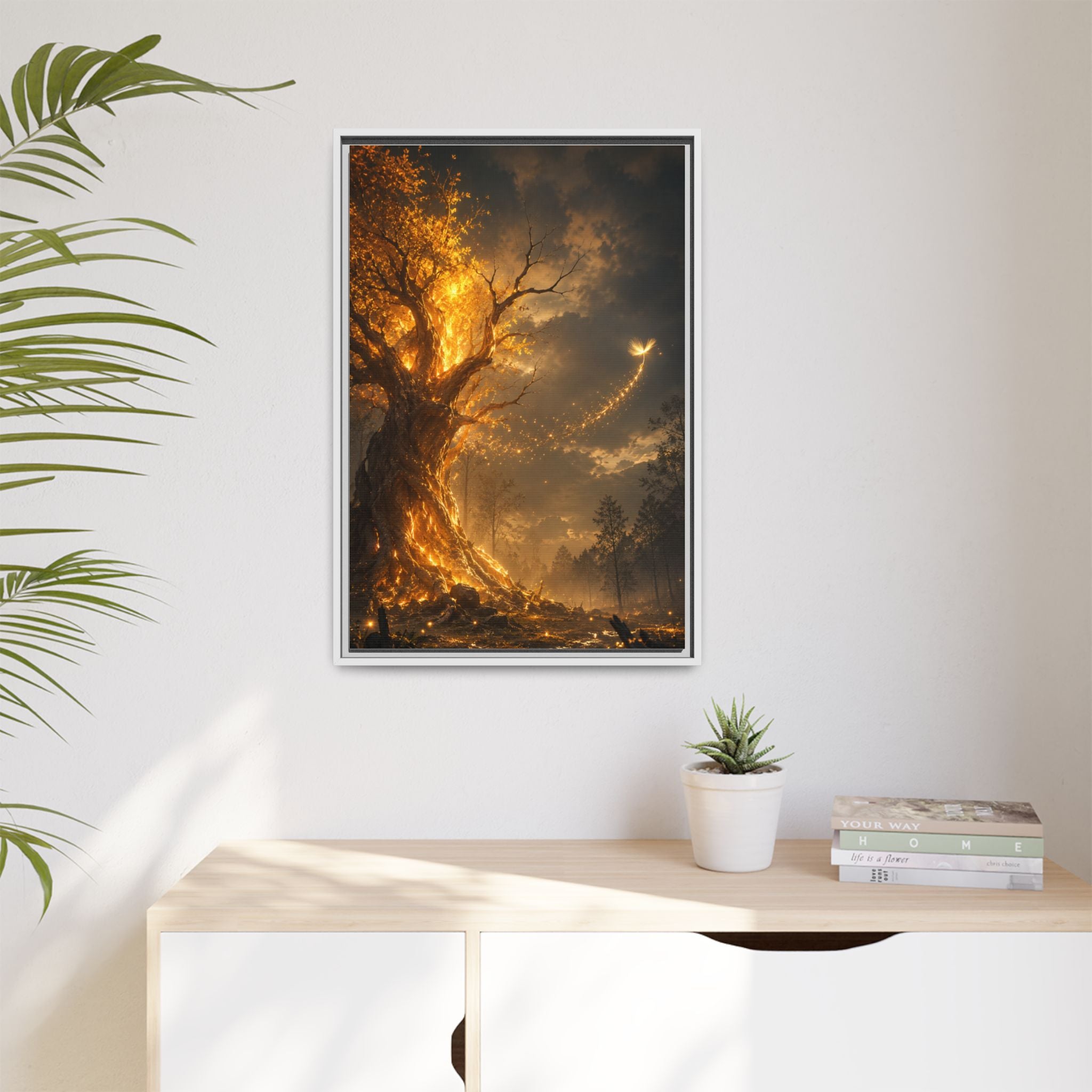 Framed Matte Canvas — Glowing Enchanted Tree Wall Art