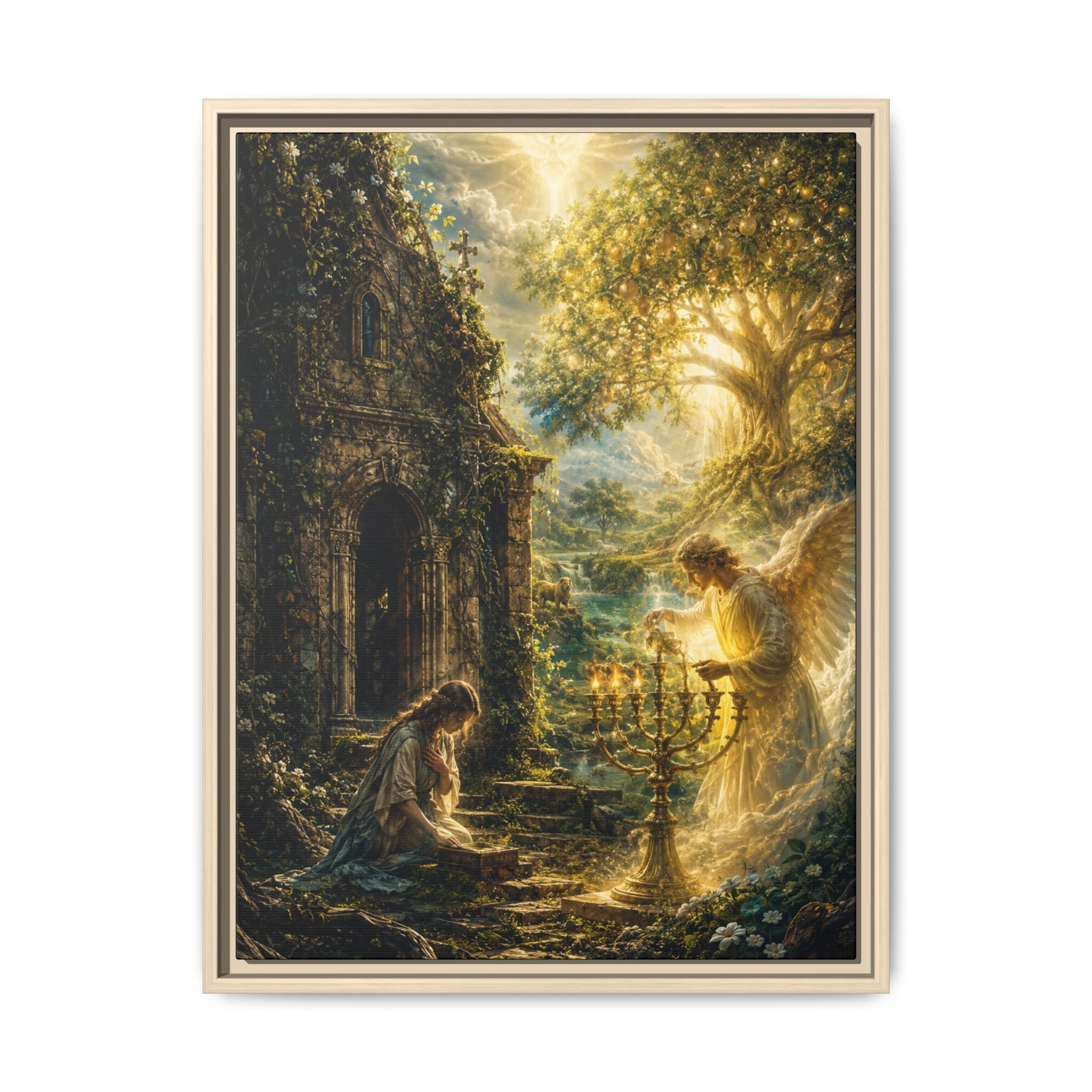 Angelic Prayer Scene Fine Art Paper Print