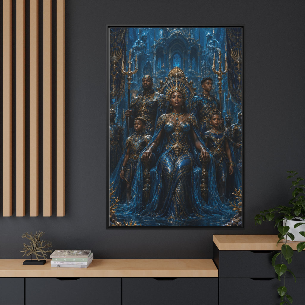 Underwater Queen Matte Framed Canvas — Oceanic Fantasy Wall Art