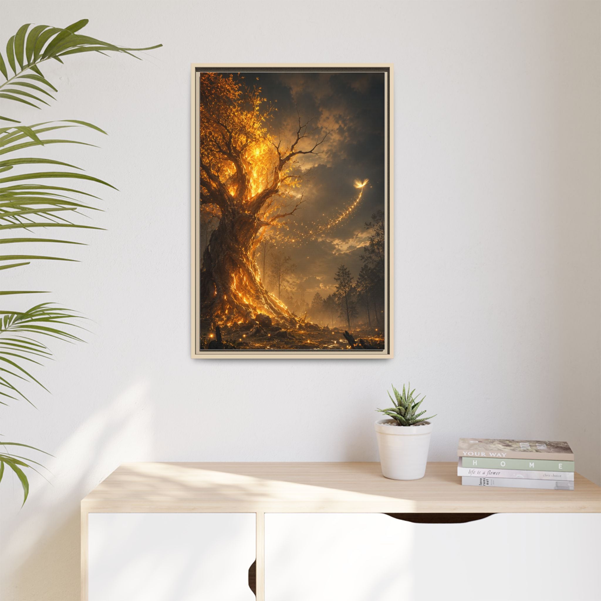 Framed Matte Canvas — Glowing Enchanted Tree Wall Art