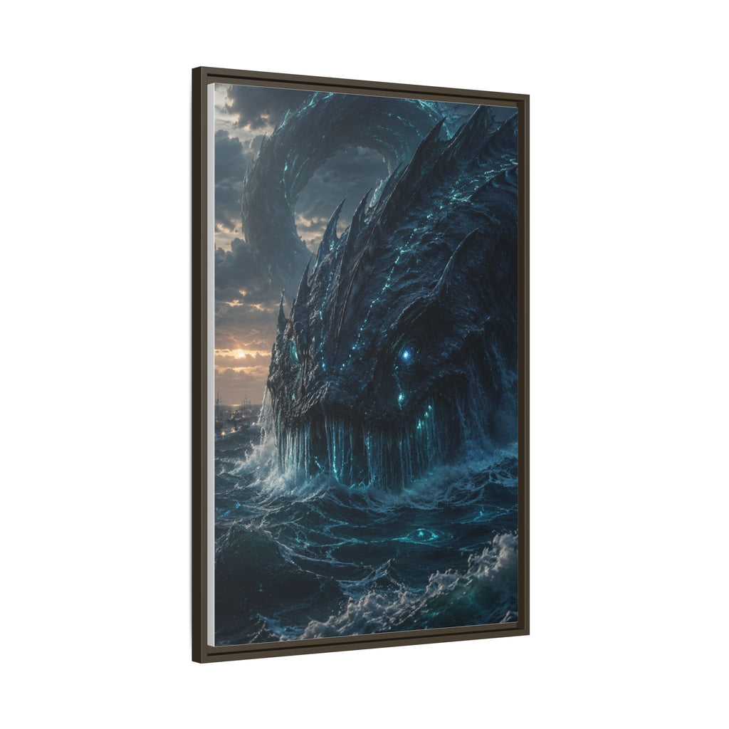 Framed Matte Canvas - Mythic Sea Leviathan Wall Art