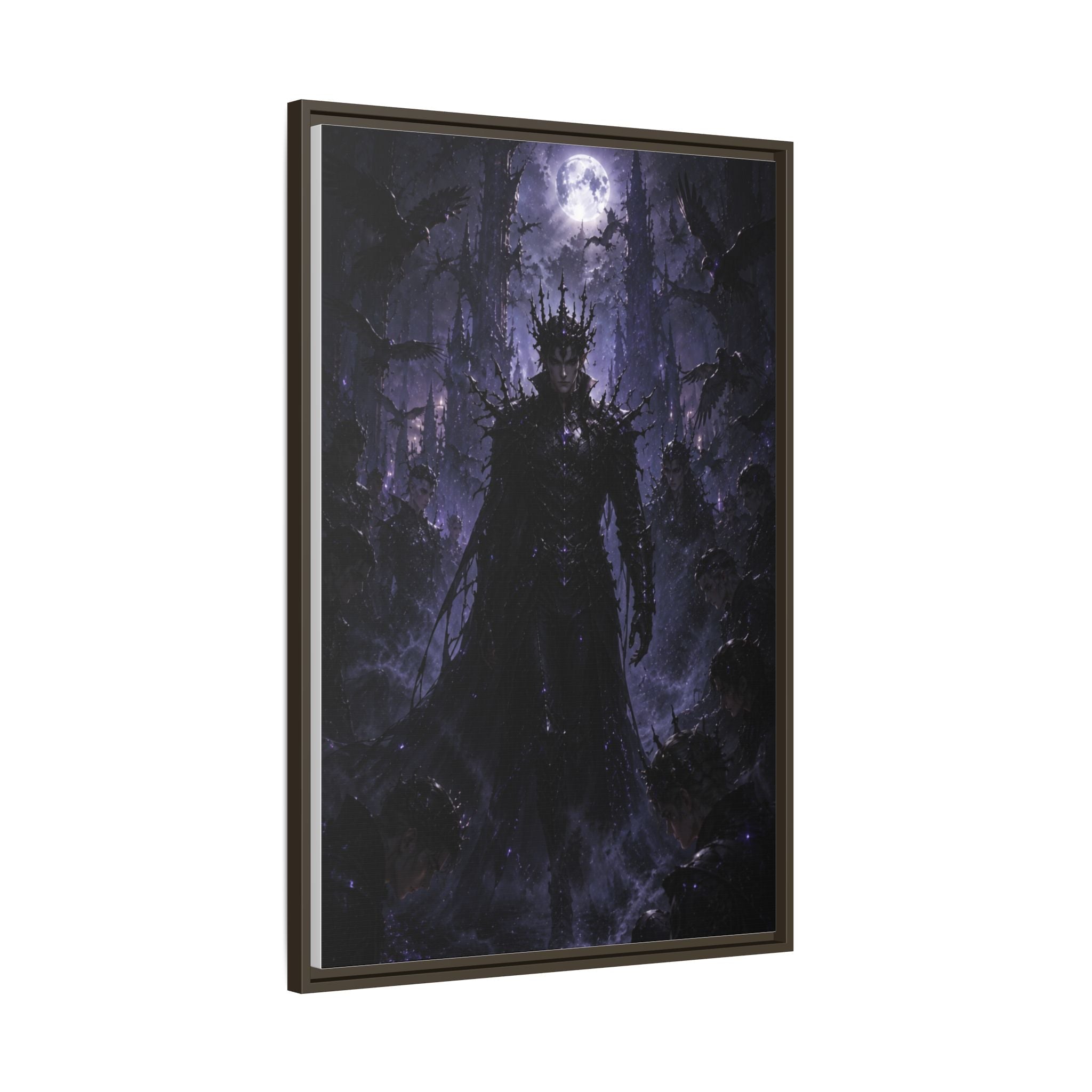 Dark King Matte Canvas Framed Print — Gothic Fantasy Wall Art