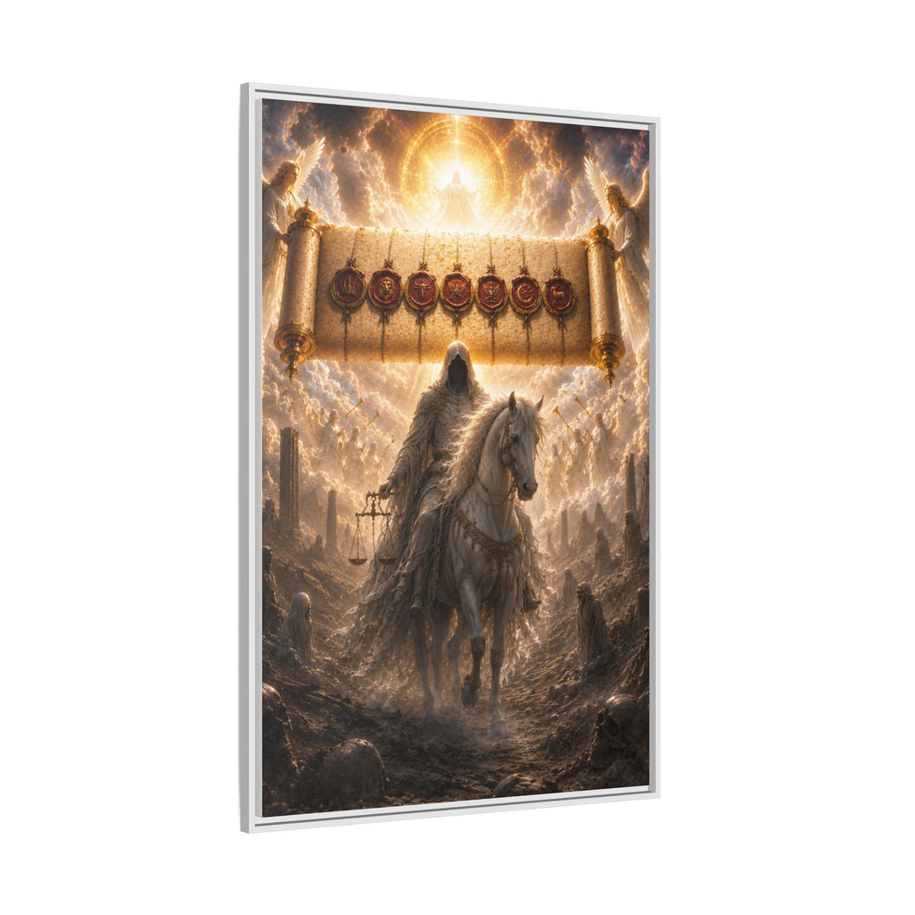 Framed Matte Canvas — Rider of the Pale Horse Biblical Apocalypse Wall Art