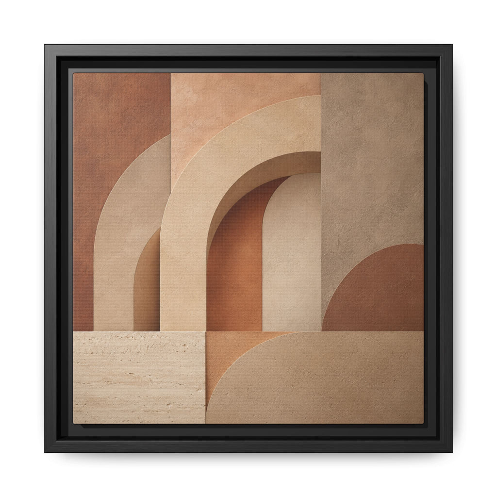 Terracotta Arch Abstract Framed Canvas | Geometric Wall Art