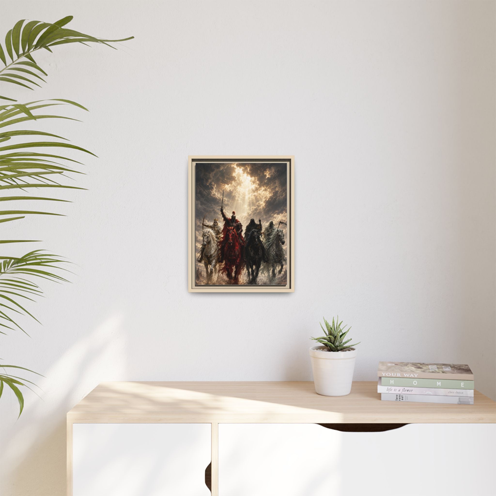 Framed Matte Canvas Print — Four Horsemen Fantasy Wall Art