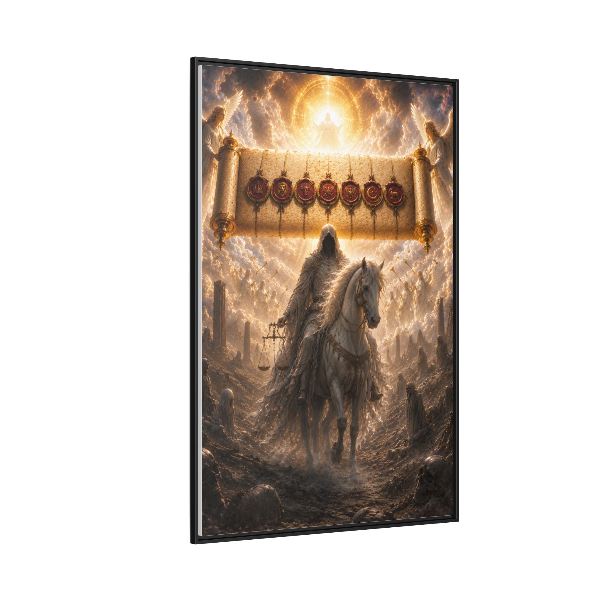 Framed Matte Canvas — Rider of the Pale Horse Biblical Apocalypse Wall Art