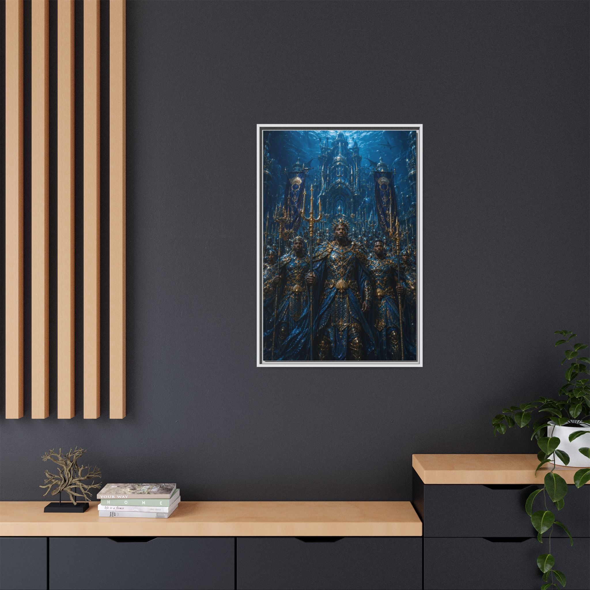 Framed Matte Canvas - Underwater King Artwork