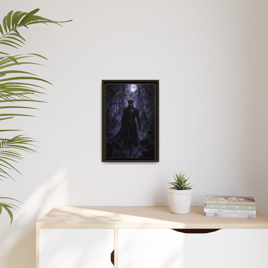 Dark King Matte Canvas Framed Print — Gothic Fantasy Wall Art