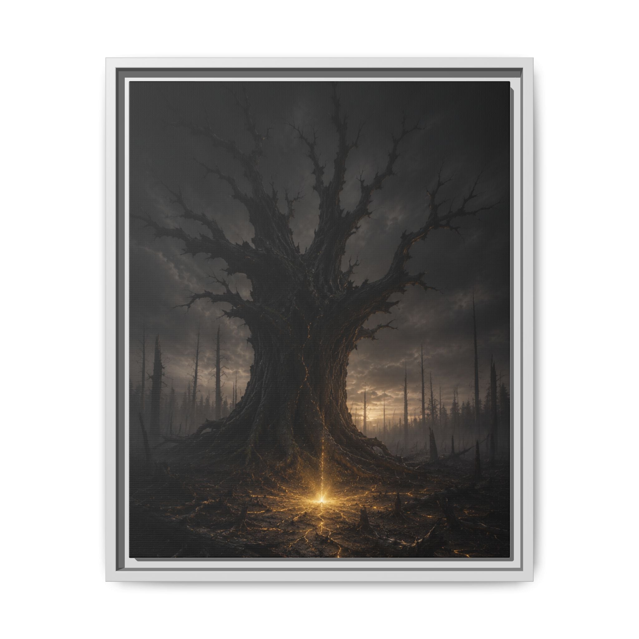 Dark Fantasy Tree Canvas Print — Framed Matte Wall Art