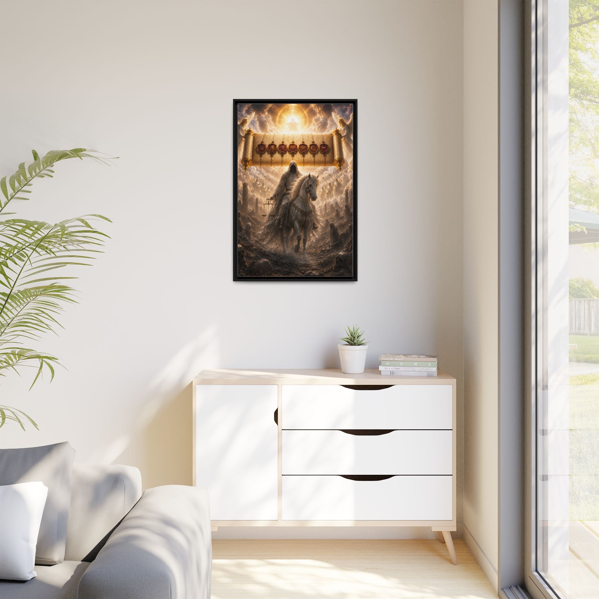 Framed Matte Canvas — Rider of the Pale Horse Biblical Apocalypse Wall Art