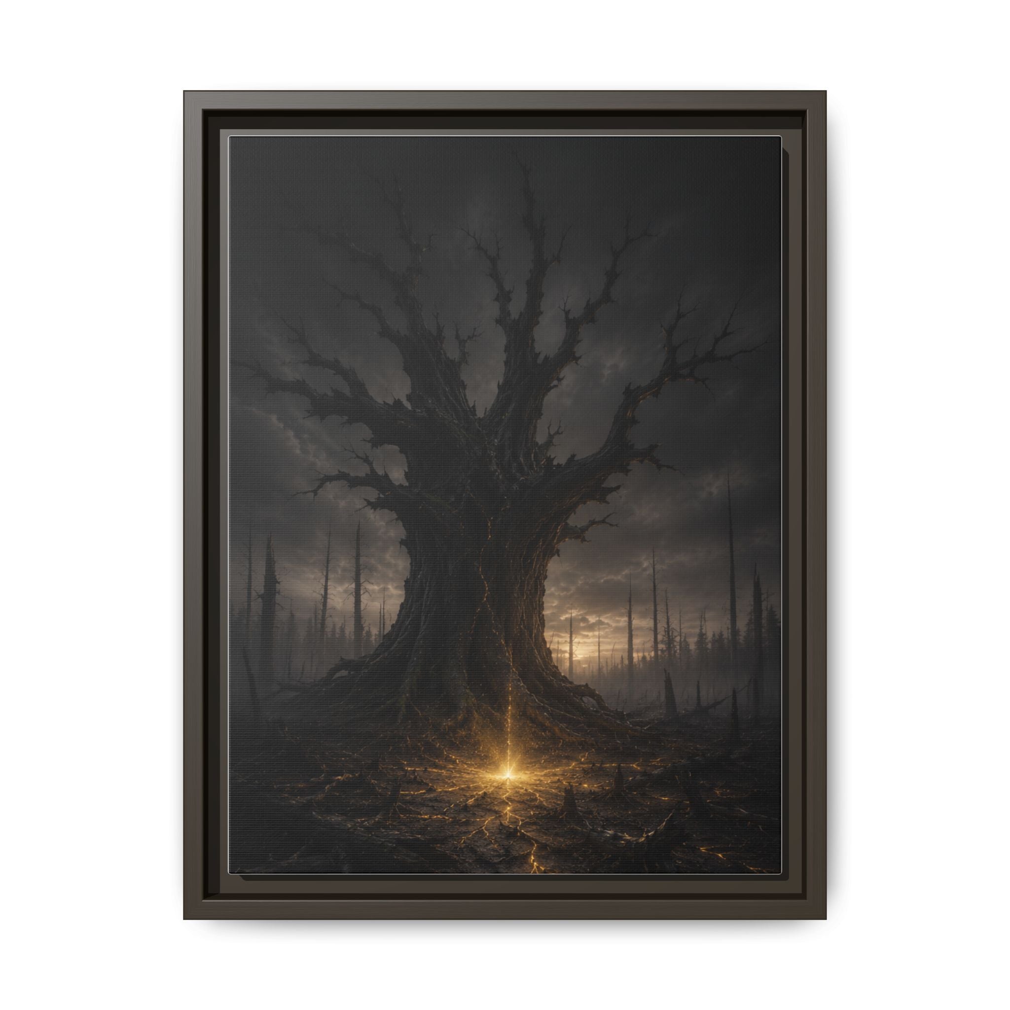 Dark Fantasy Tree Canvas Print — Framed Matte Wall Art
