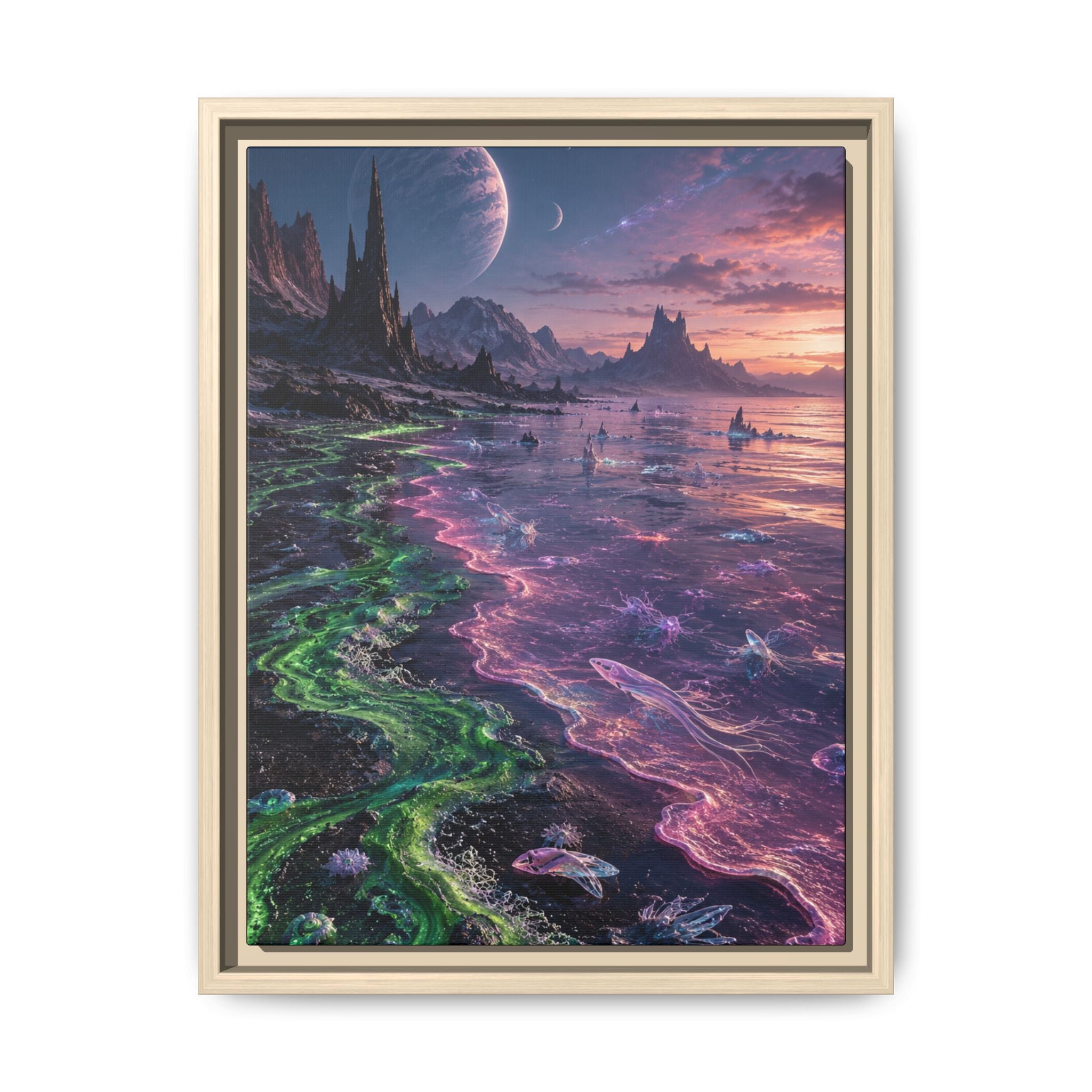 Fine Art Paper Print — Neon Alien Seascape