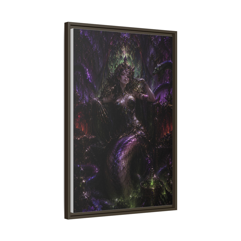 Dark Fantasy Goddess Matte Canvas Print — Framed Multi‑Color Wall Art