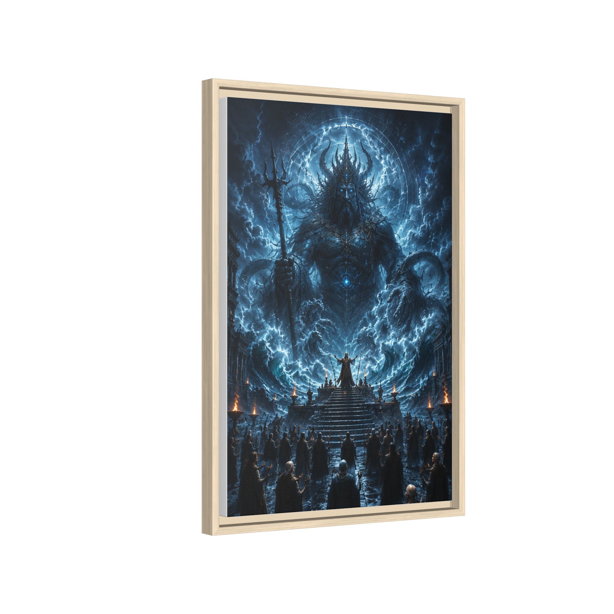 Framed Matte Canvas — Cosmic Dark Deity Art Print