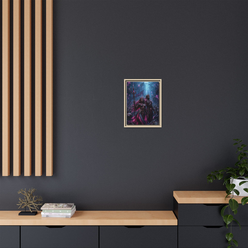Framed Matte Canvas Print — Mystical Underwater King & Queen Artwork