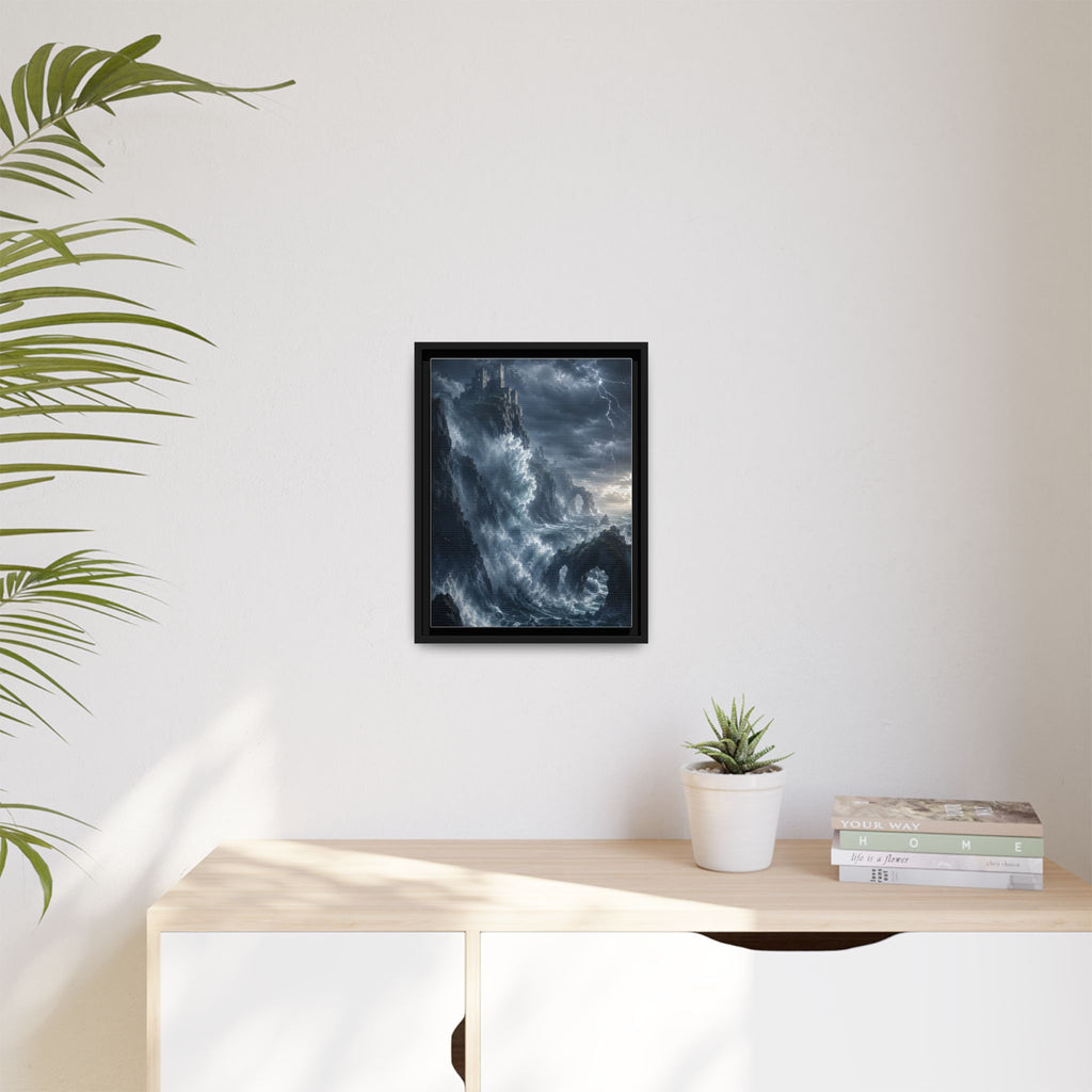 Framed Matte Canvas - Stormy Ocean Fantasy Wall Art