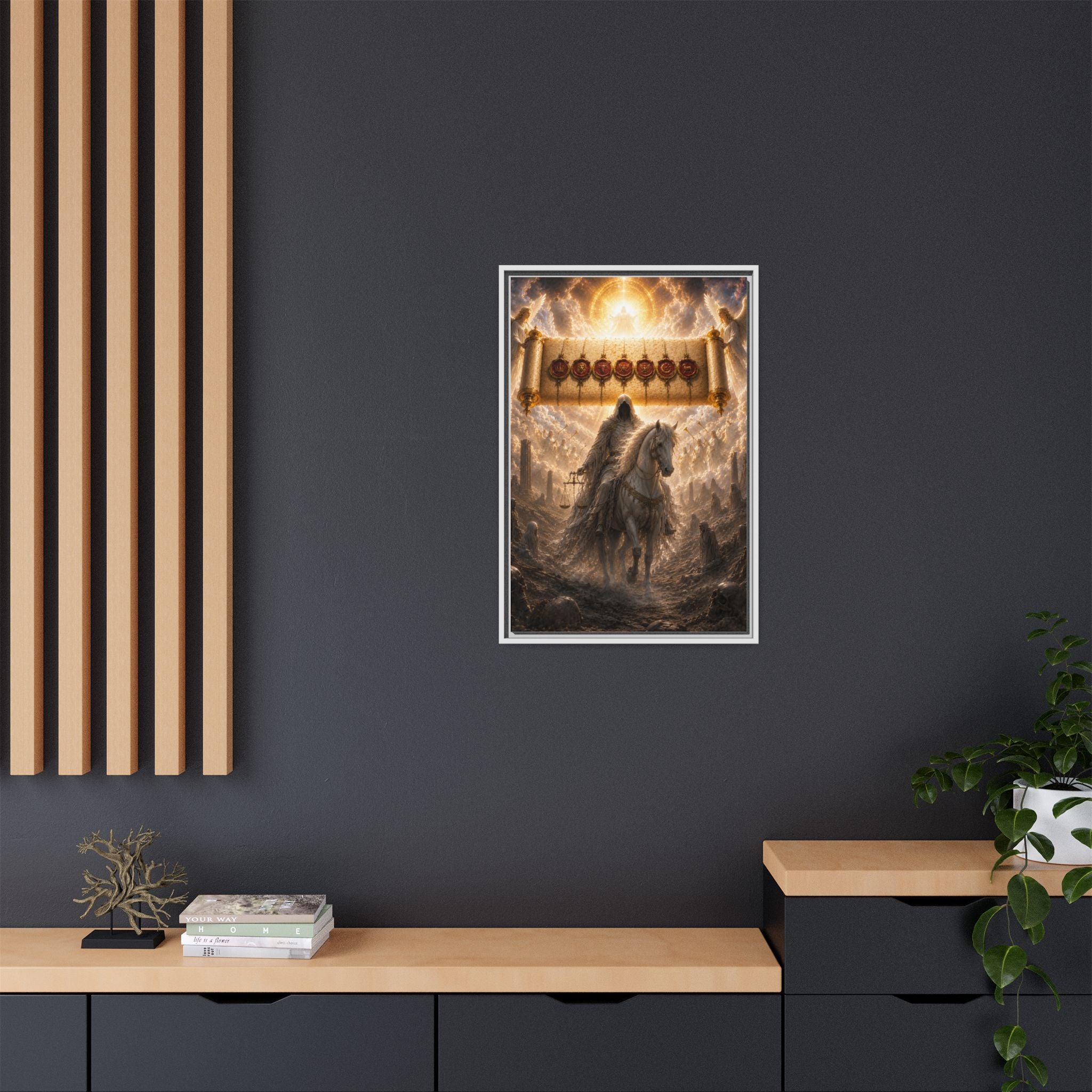 Framed Matte Canvas — Rider of the Pale Horse Biblical Apocalypse Wall Art
