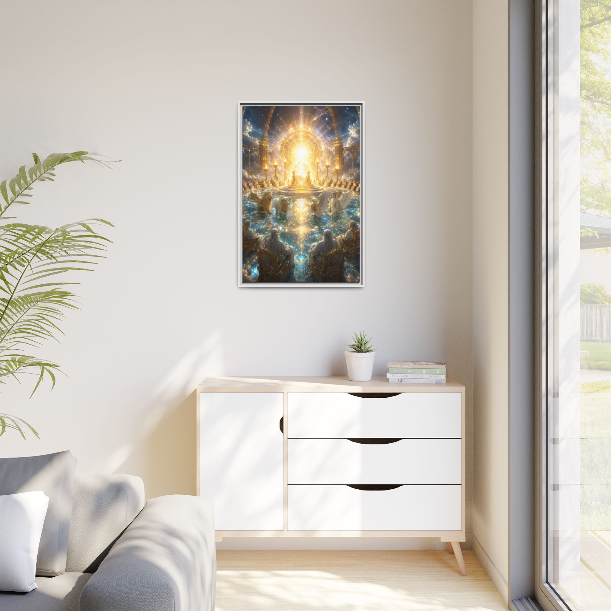 Heavenly Throne Room Matte Framed Canvas Print