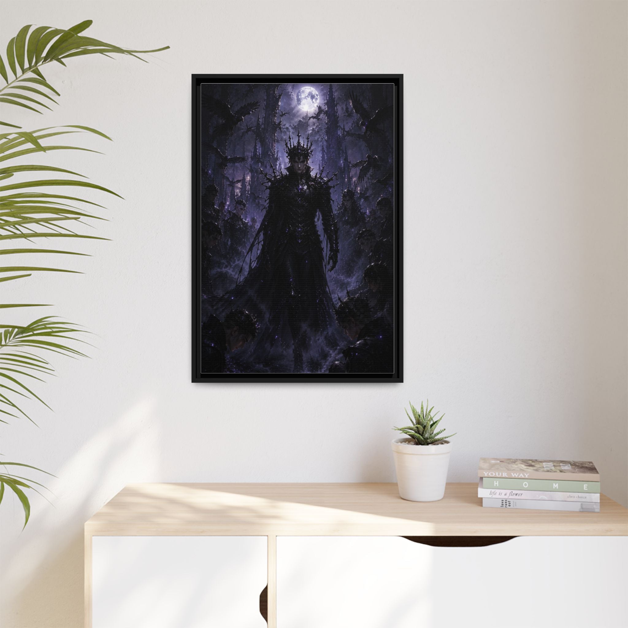 Dark King Matte Canvas Framed Print — Gothic Fantasy Wall Art