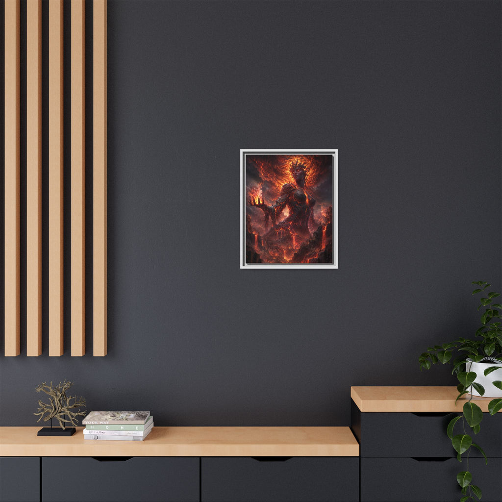 Framed Matte Canvas — Fiery Demon Goddess Wall Art