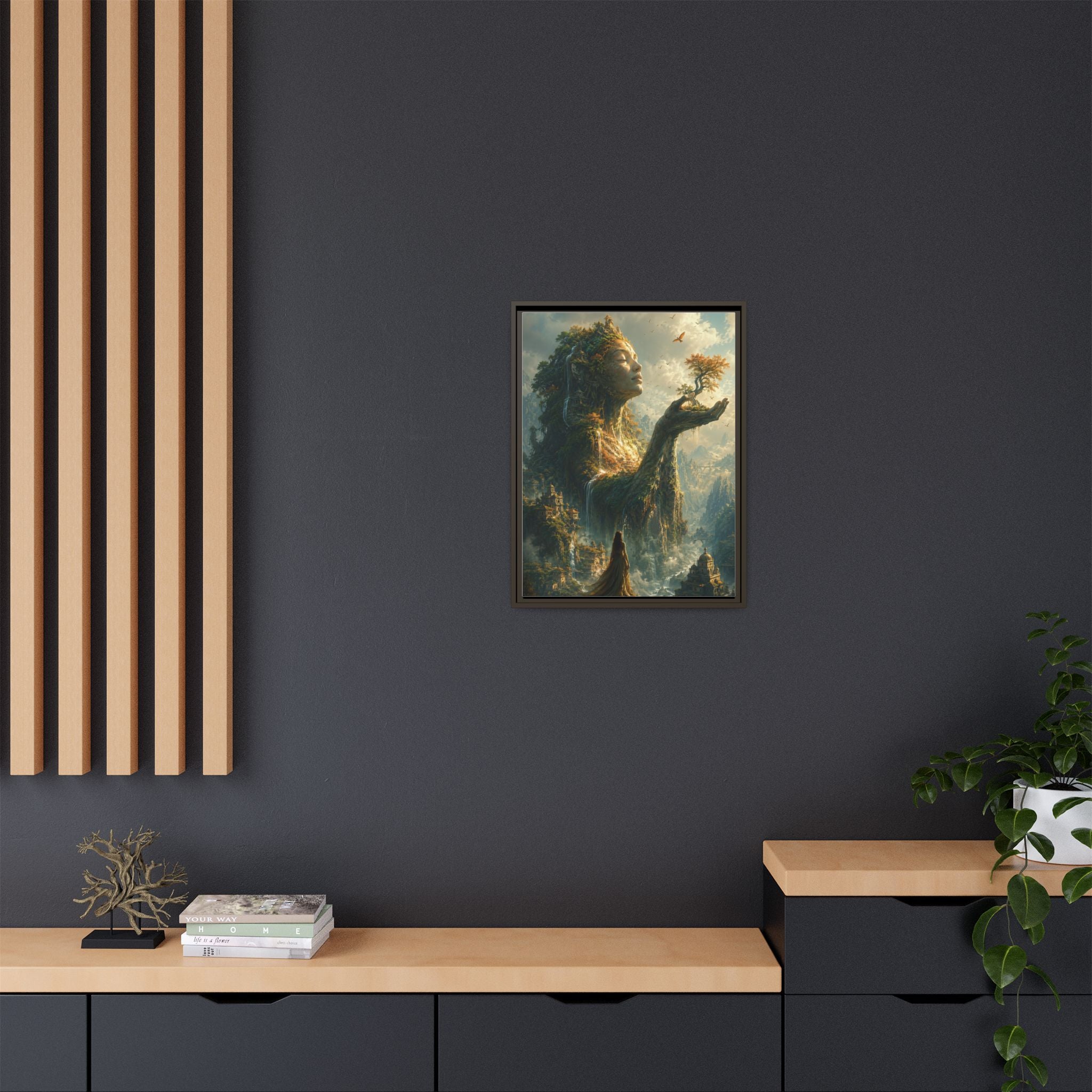 Framed Matte Canvas - Earth Goddess Fantasy Wall Art