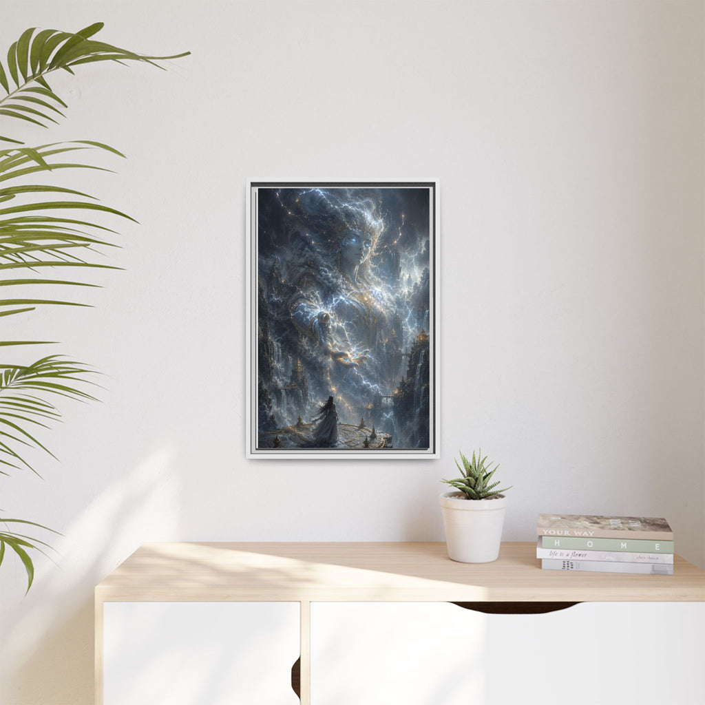 Framed Matte Canvas Print — Ethereal Star Goddess Fantasy Wall Art