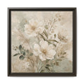 Neutral Watercolor Peony Print Framed Canvas | Floral Wall Art