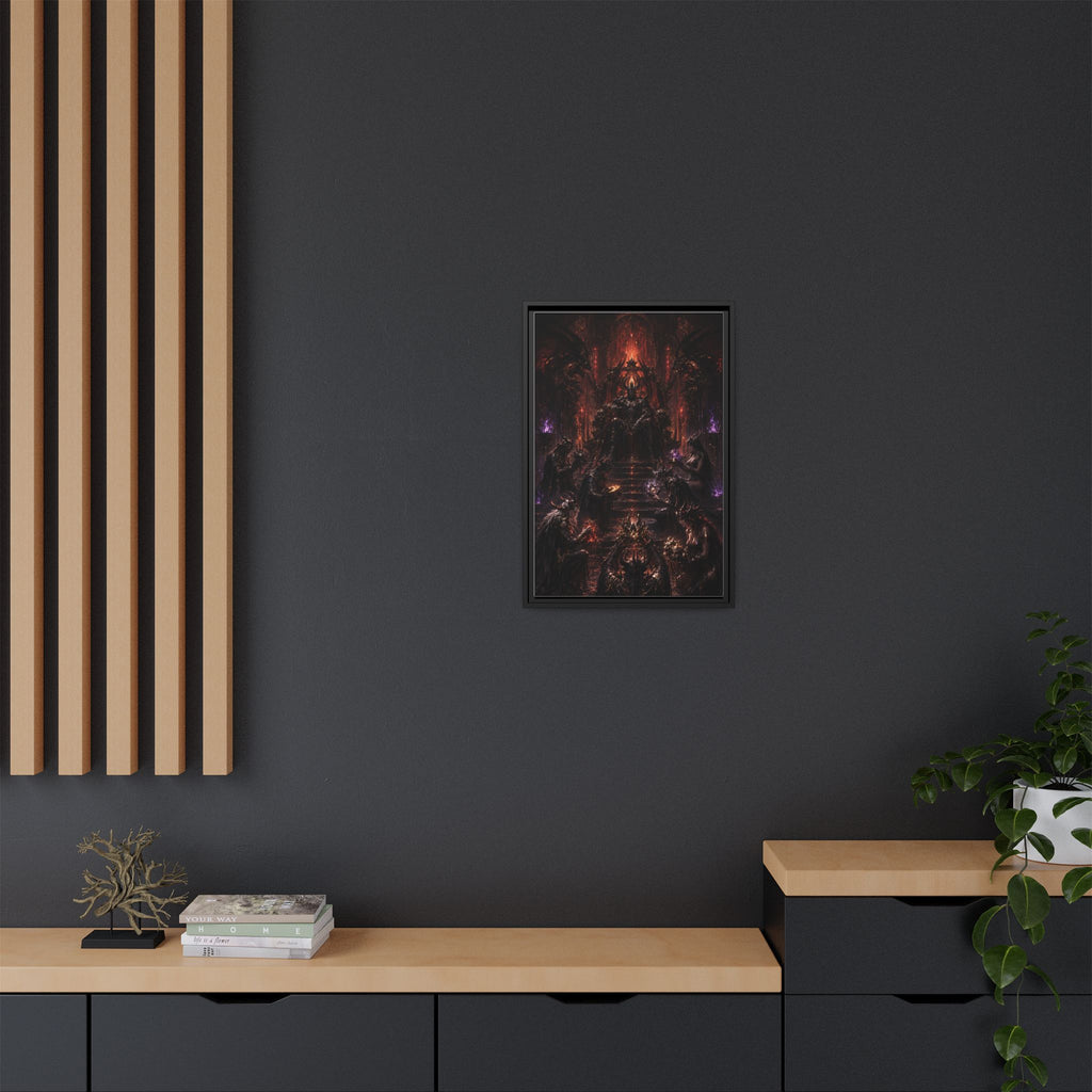Dark Fantasy Throne Room Matte Canvas Print (Framed)