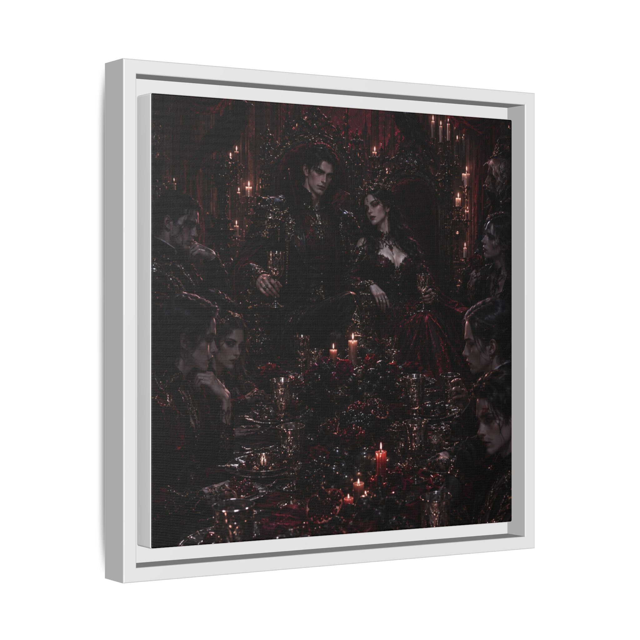 Gothic Victorian Dinner Party Matte Framed Canvas