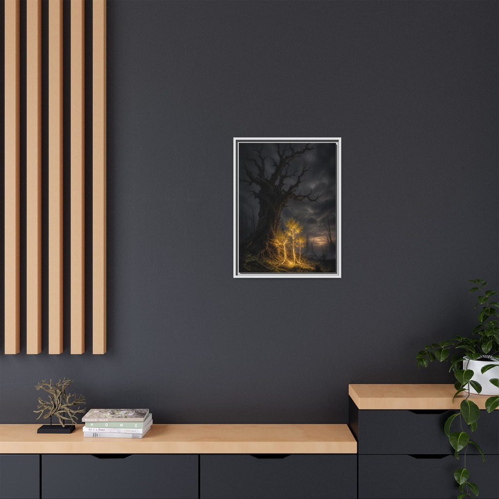 Framed Matte Canvas — Glowing Enchanted Tree Wall Art