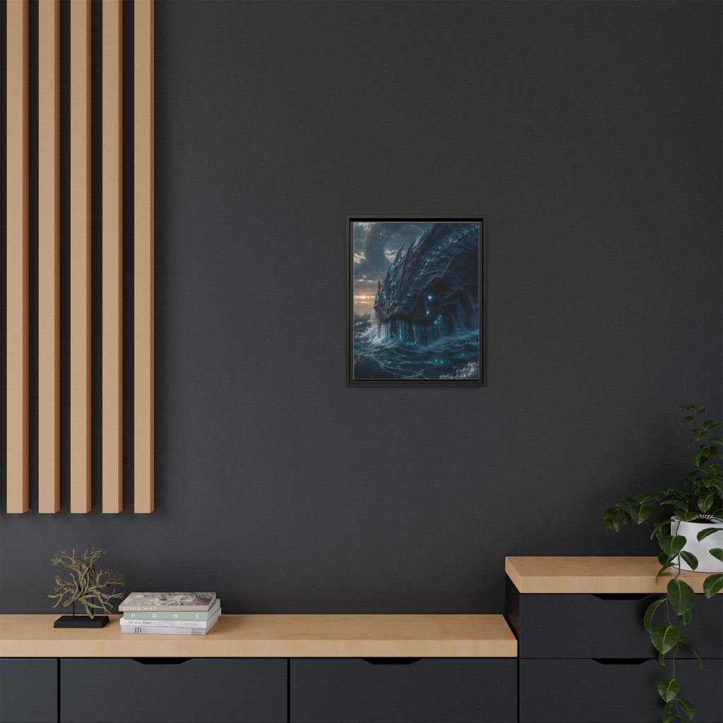 Framed Matte Canvas - Mythic Sea Leviathan Wall Art