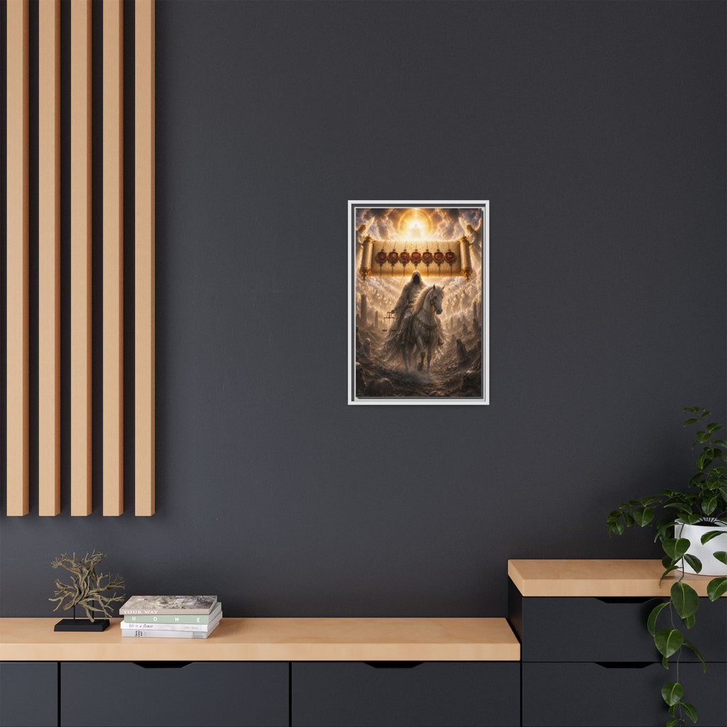 Framed Matte Canvas — Rider of the Pale Horse Biblical Apocalypse Wall Art