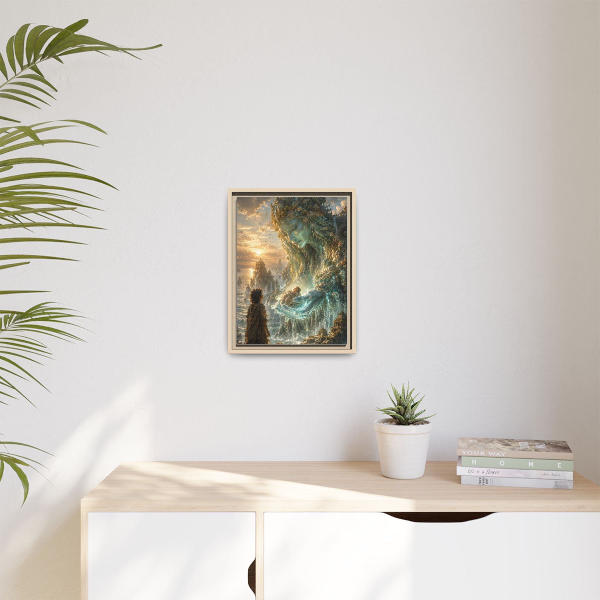 Framed Matte Canvas Print — Ocean Spirit Guardian Fantasy Art