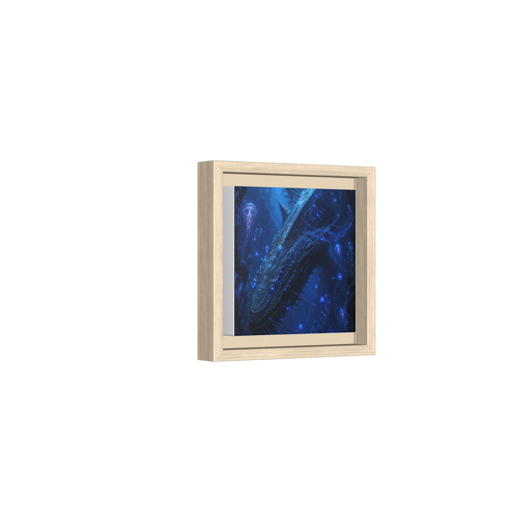 Framed Matte Canvas Art - Deep Sea Leviathan Fantasy Print