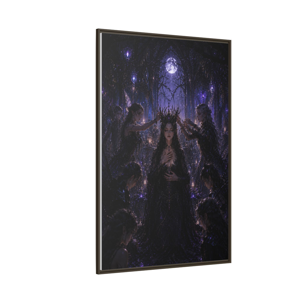 Gothic Moon Queen Framed Canvas Print