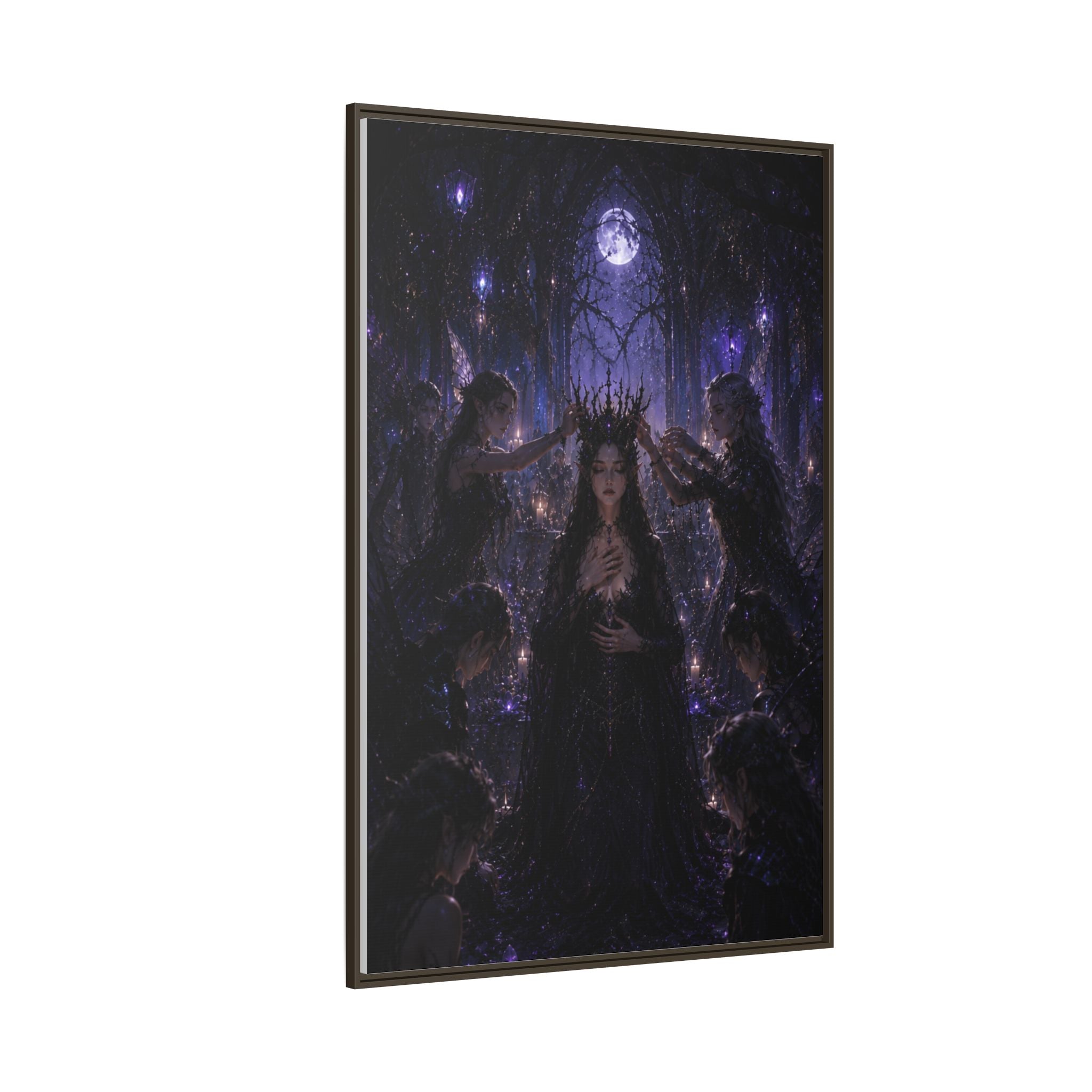 Gothic Moon Queen Framed Canvas Print