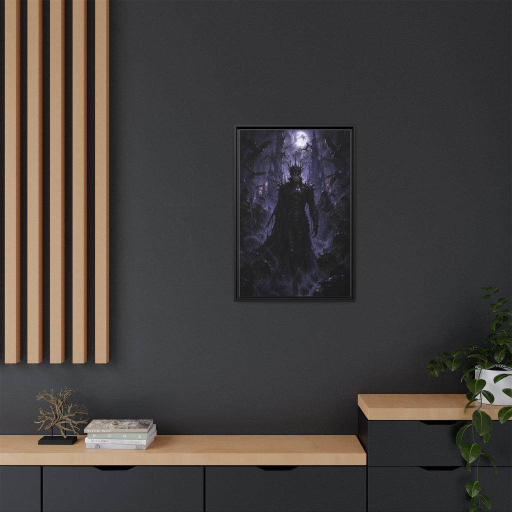 Dark King Matte Canvas Framed Print — Gothic Fantasy Wall Art