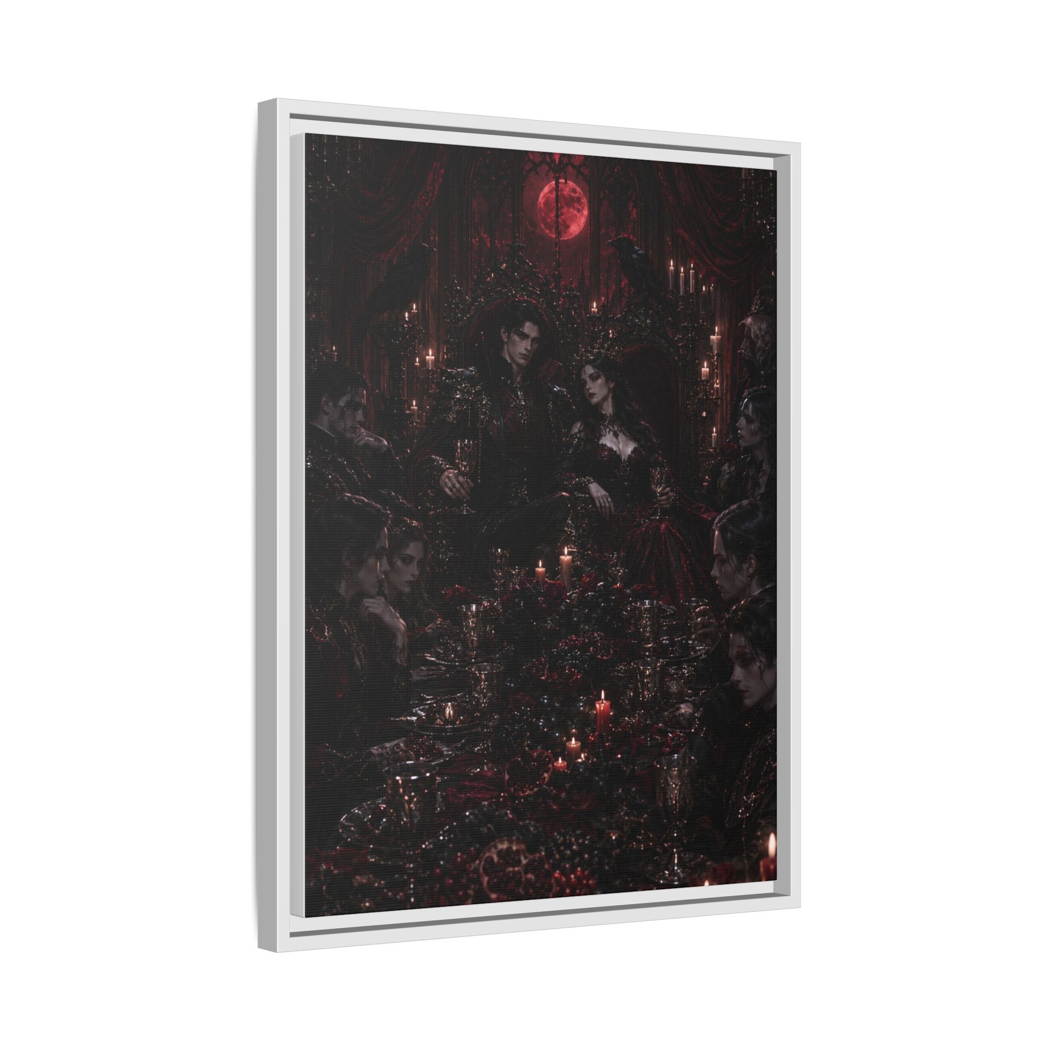 Gothic Victorian Dinner Party Matte Framed Canvas