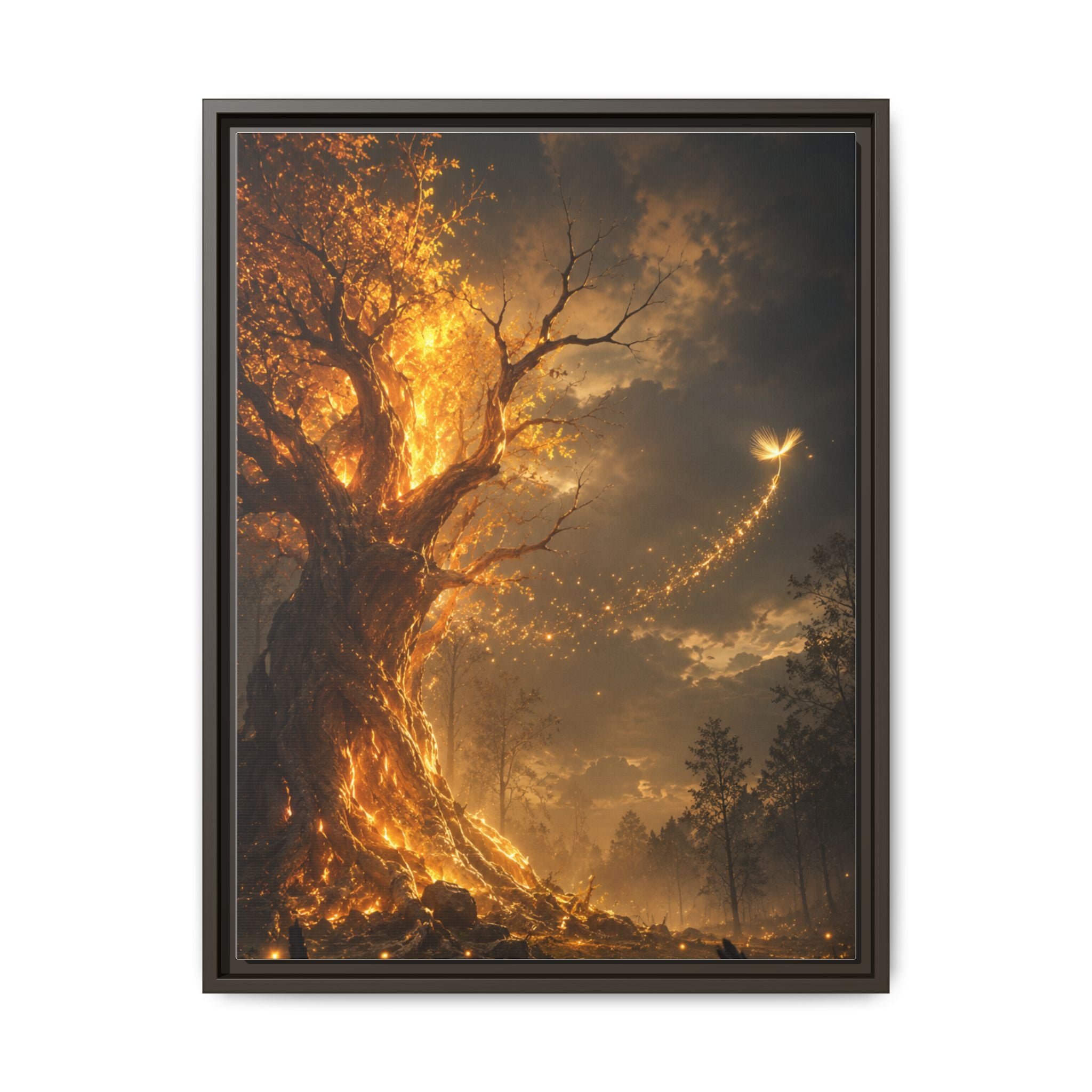 Framed Matte Canvas — Glowing Enchanted Tree Wall Art