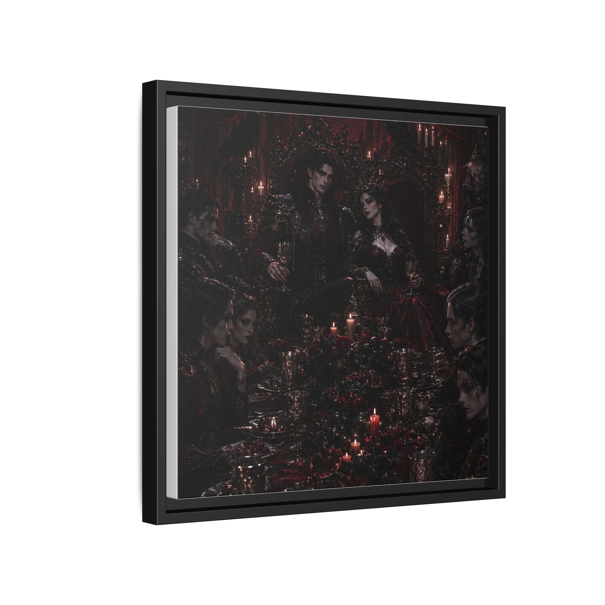 Gothic Victorian Dinner Party Matte Framed Canvas