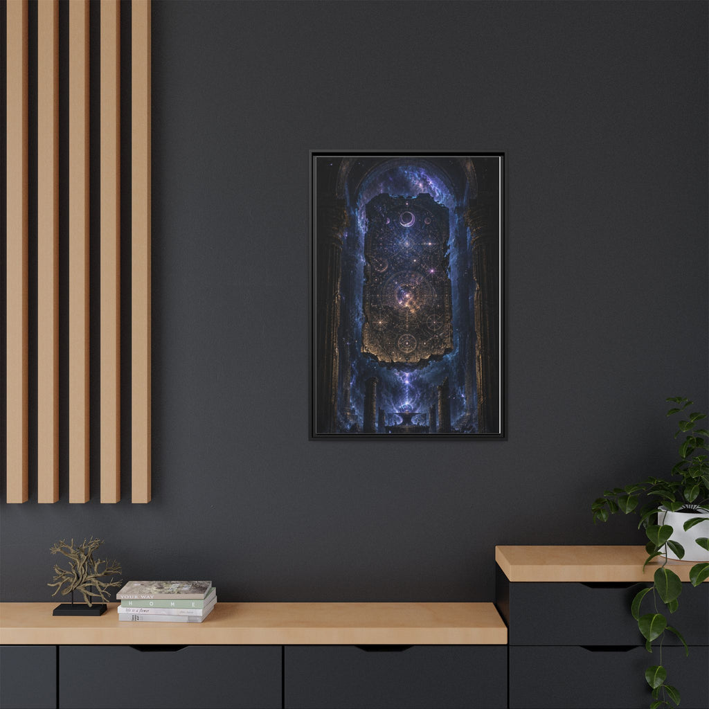 Framed Matte Canvas Wall Art — Cosmic Cathedral Galaxy Print