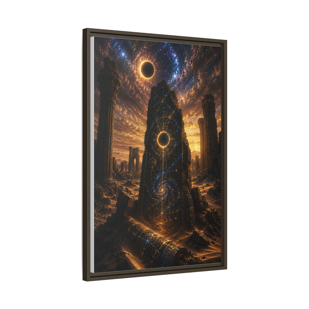 Framed Matte Canvas - Cosmic Obelisk Fantasy Wall Art