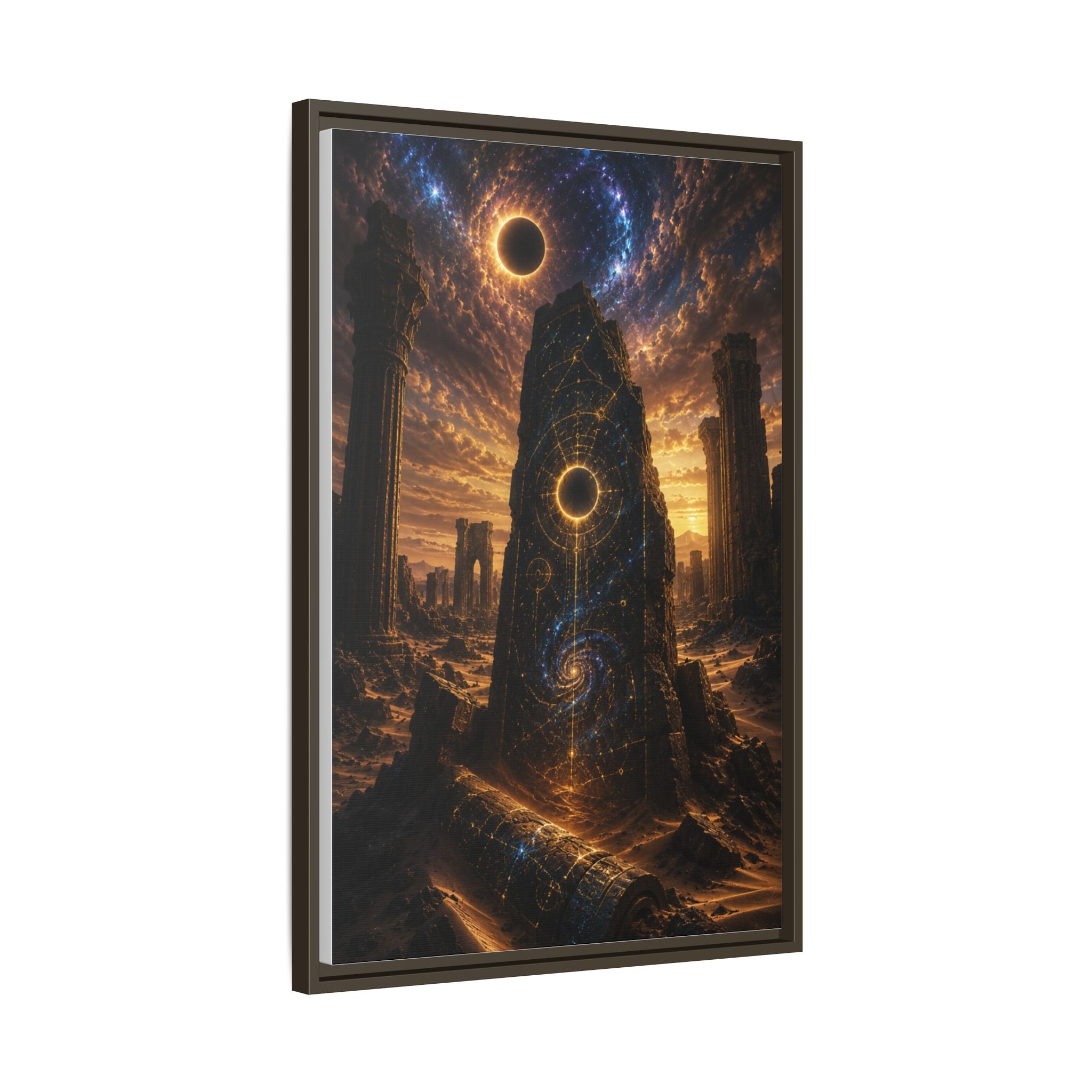 Framed Matte Canvas - Cosmic Obelisk Fantasy Wall Art
