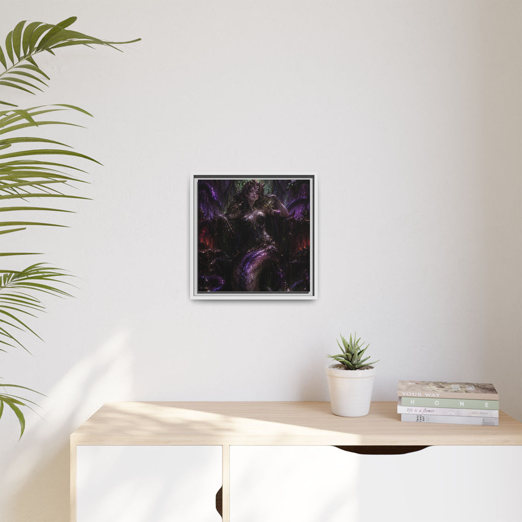 Dark Fantasy Goddess Matte Canvas Print — Framed Multi‑Color Wall Art