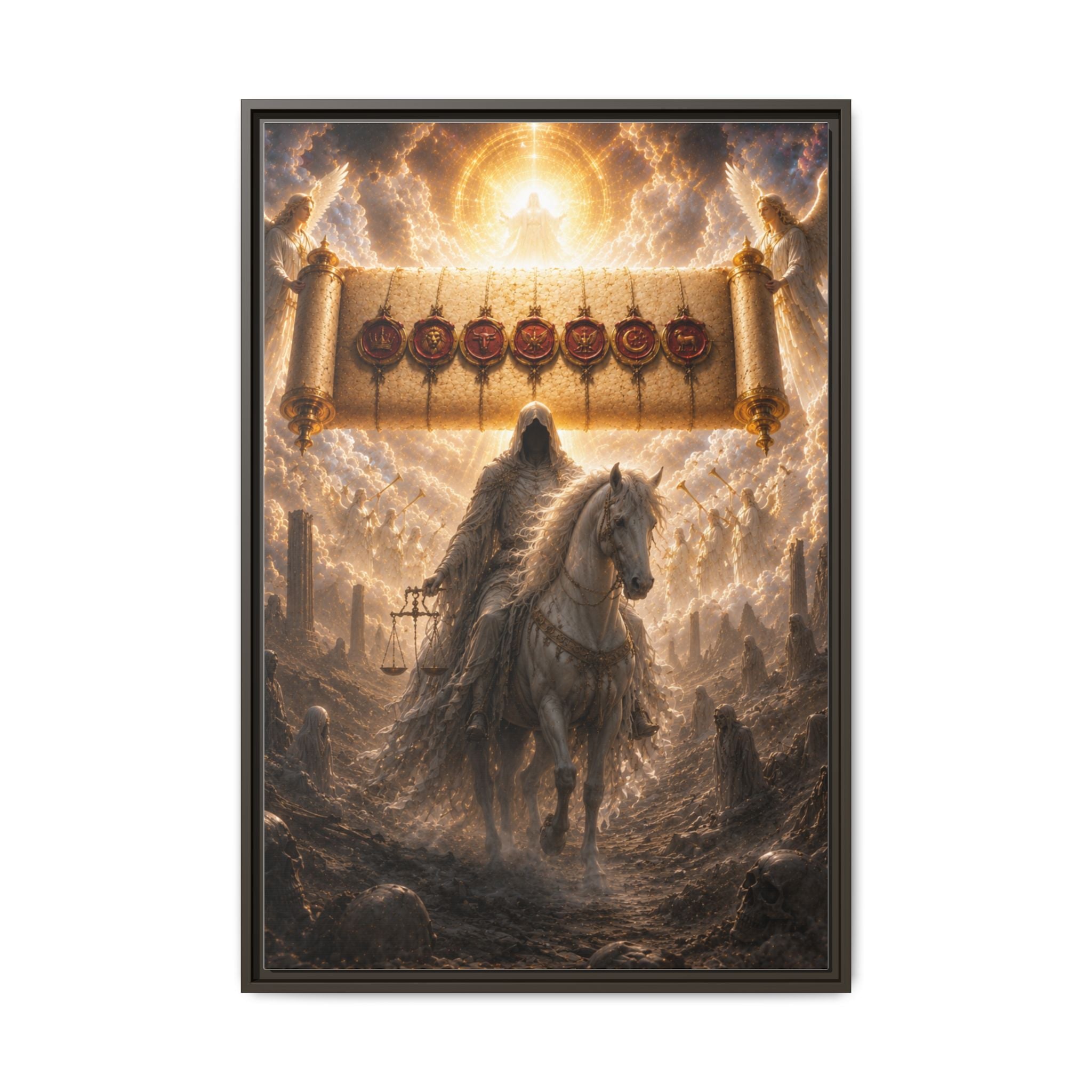 Framed Matte Canvas — Rider of the Pale Horse Biblical Apocalypse Wall Art