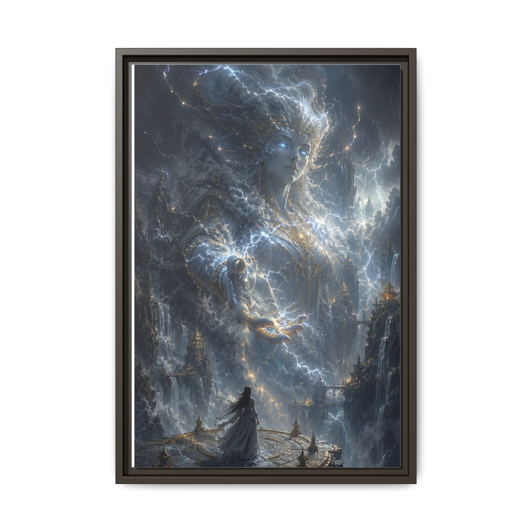 Framed Matte Canvas Print — Ethereal Star Goddess Fantasy Wall Art