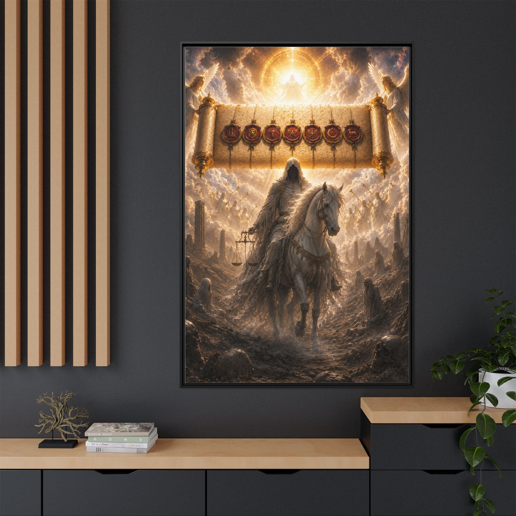 Framed Matte Canvas — Rider of the Pale Horse Biblical Apocalypse Wall Art
